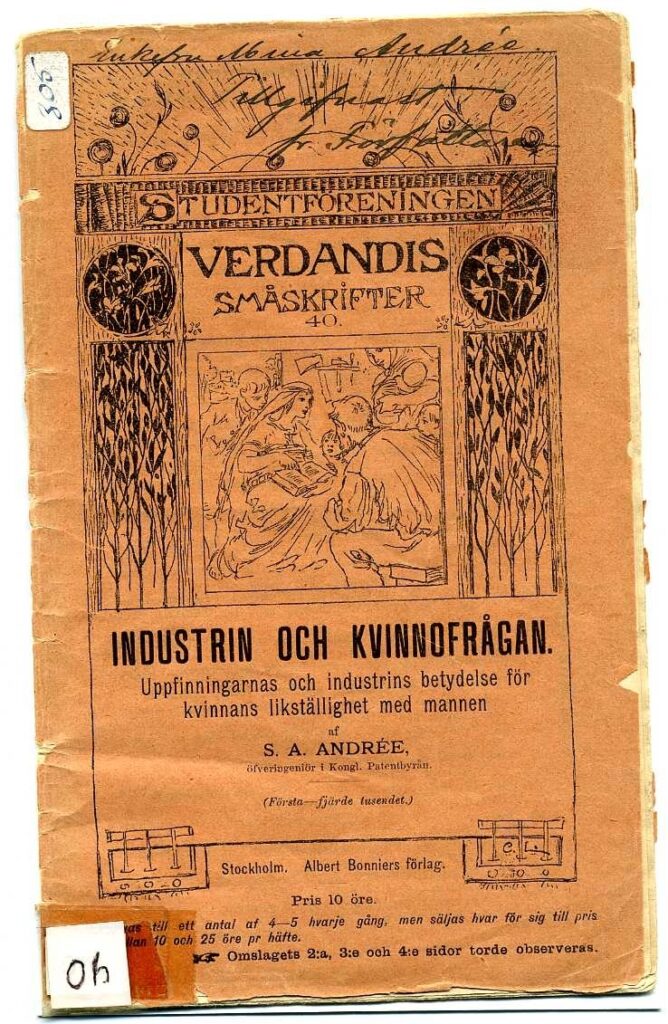 Gammal tidning med rubriken Industrin och kvinnofrågan