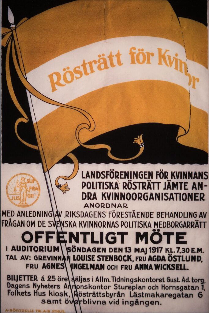 Affisch för kvinnlig rösträtt 1917